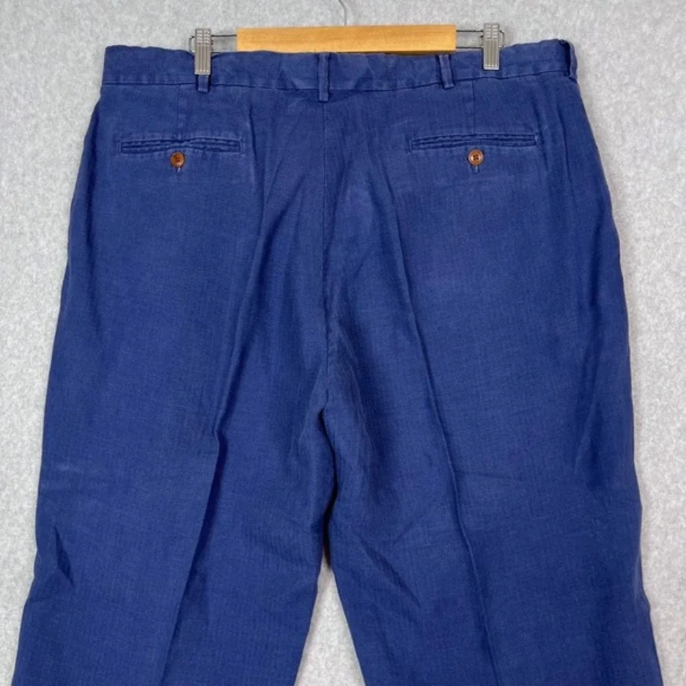 Vintage Polo Ralph Lauren Pants Mens 40x32 (Actual 40x27.5) Linen Silk Pleated